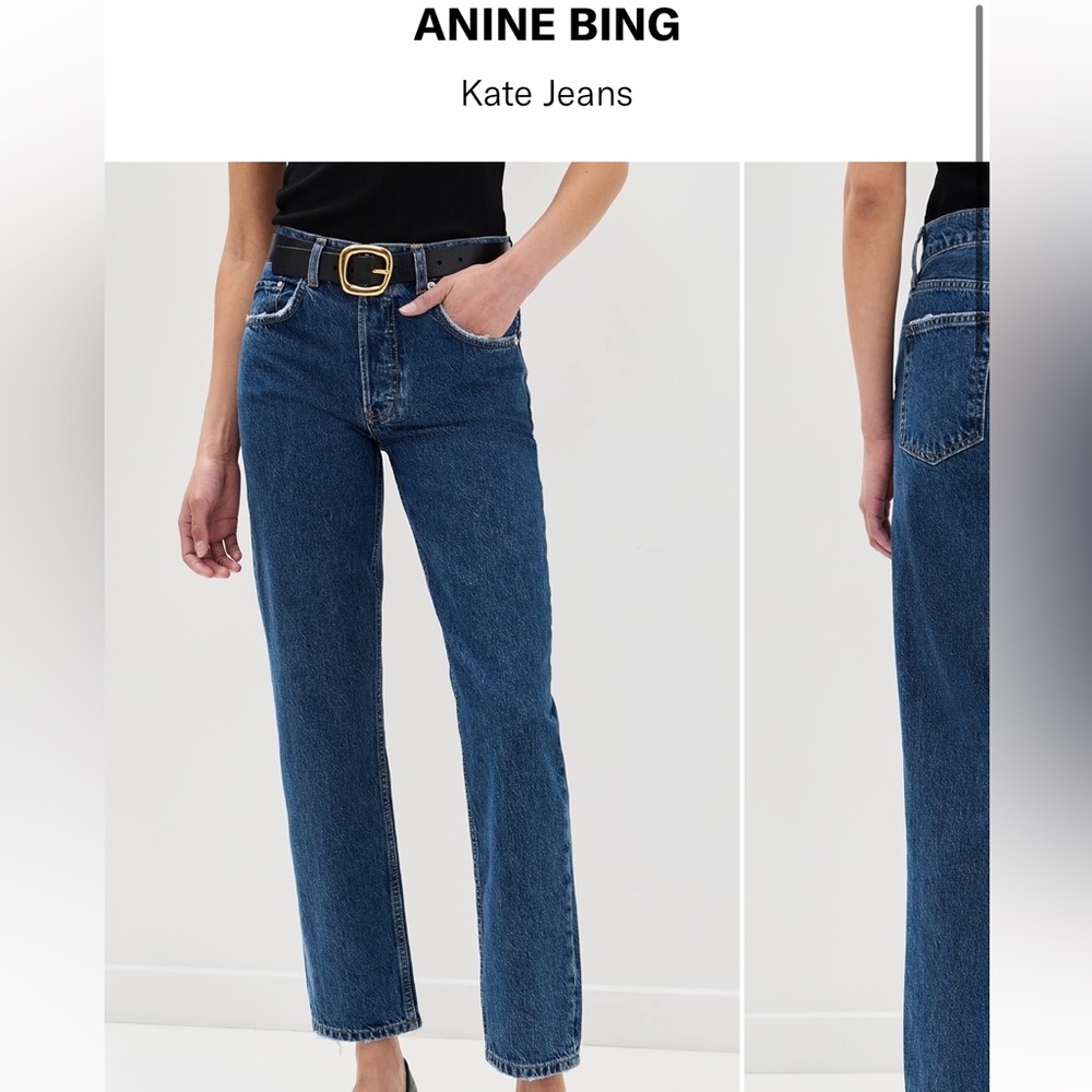 Anine Bing Dark Blue Straight Leg Jeans